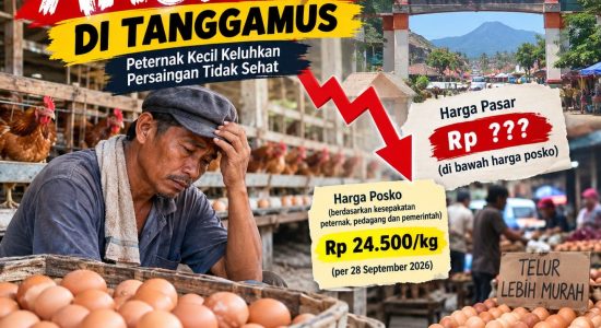 Harga Telur di Tanggamus Tertekan, Peternak Kecil Minta Pemerintah Turun Tangan
